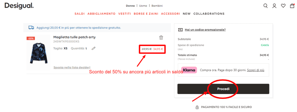 Desigual - Sconto del 50% su ancora più articoli in saldo