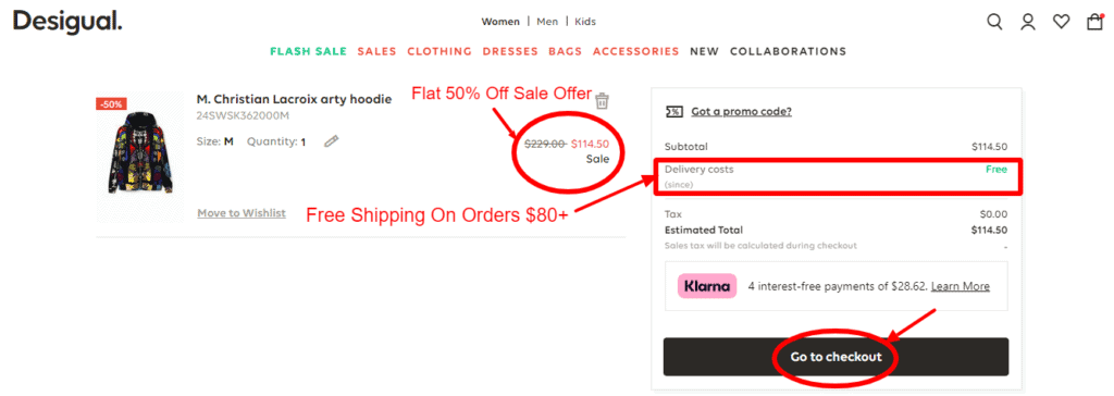 Flat 50% Off Desigual US Sale Offer + Free Shipping On Orders $80+.